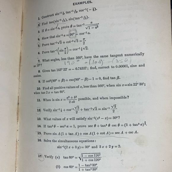 Elmer A Lyman / Plane and Spherical Trigonometry 1st Edition 1900 - Picture 8 of 10